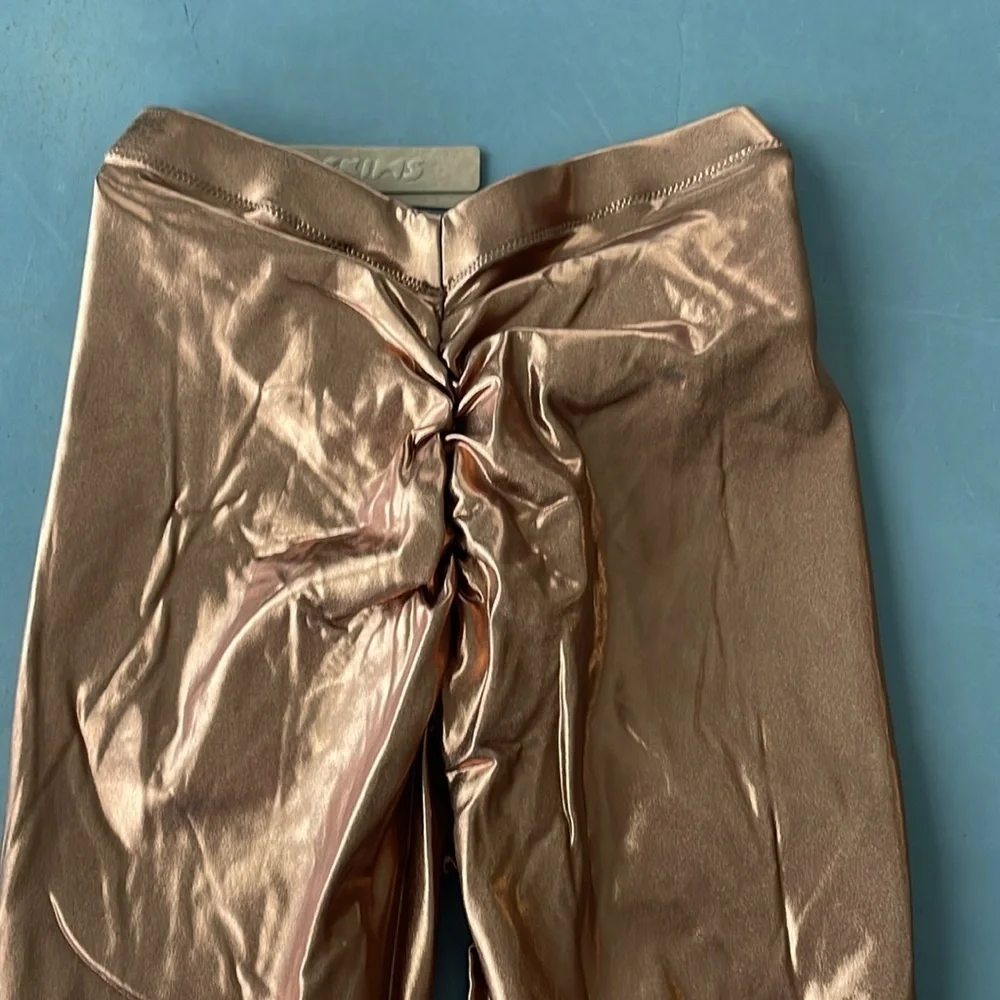 Skims NWT Penny Ruched Metallic Swim V Waist Pants Size XXS